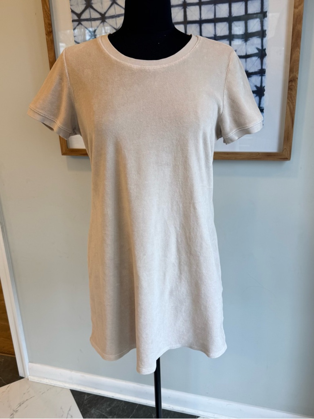 Suzie Kondi Velour t-shirt dress Dorset tan